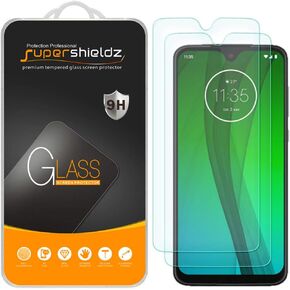 Supershieldz (عبوة من قطعتين) مصمم لهاتف Motorola (Moto G7 Plus) واقي شاشة من الزجاج المقوى، مضاد للخدش، خالٍ من الفقاعات