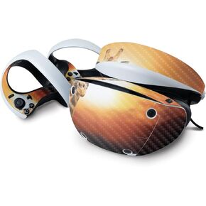 MightySkins Carbon Fiber Skin Compatible with Sony Playstation VR2 - Sunset Giraffe | Protective Durable Textured Carbon Fiber Finish | Easy to Apply & Change Styles | Made in The USA