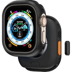 MAGEASY Protective Case for 49mm Apple Watch Ultra, Apple Watch Ultra 2 | Shock-Absorbing Silicone Bumper, SKIN -