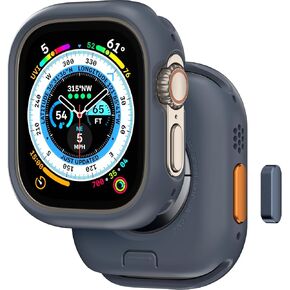 MAGEASY Protective Case for 49mm Apple Watch Ultra, Apple Watch Ultra 2 | Shock-Absorbing Silicone Bumper, SKIN -