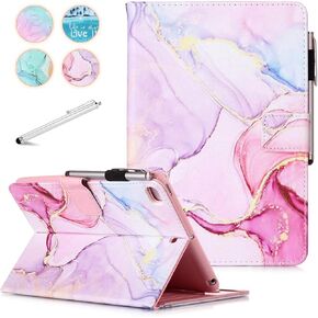 Fancity for iPad 9th Generation Case 2021, for iPad 8th 7th Generation Case (2020/2019 Release), 10.2 Inch PU Leather Case with Pen Holder, Smart Wake Sleep Stand Cover with Card Slot, Green Pink
