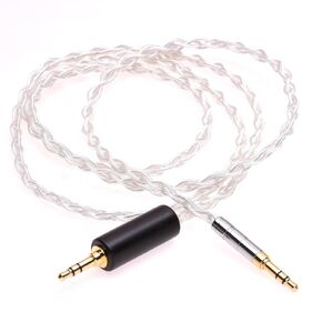 3.5mm Male to 3.5mm Male Stereo AUX Audio Adapter 4 Cores Clear 6N OCC Silver Plated Headphone Upgrade Cable for Oppo PM-3 Bang & Olufsen Beoplay B&O H6 H7 H8 H9 H2