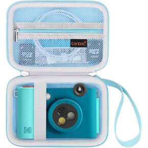 Canboc Carrying Case Compatible with KODAK Smile+ Wireless Digital Instant Print Camera, Mesh Pocket fit Photo Paper, USB Cable, Pink (Case Only)