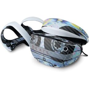 MightySkins Carbon Fiber Skin Compatible with Sony Playstation VR2 - Holo Cassette | Protective, Durable Textured Carbon Fiber Finish | Easy to Apply & Change Styles | Made in The USA