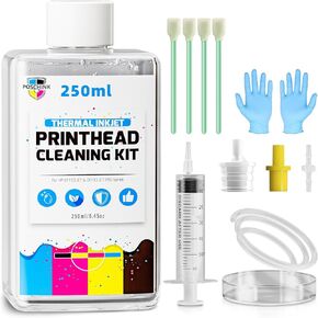 250ml Printhead Cleaning Kit for HP OfficeJet Pro 8610 8600 8620 950/951 6700 8025 7612 7740 8710 6600 8020 6978 6830 8715 etc., Print Head Cleaner Solution for HP Thermal Inkjet Printers