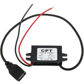 E-outstanding DC Converter 12V to 5V 3A DC-DC Converter Step Down Adapter with USB Plug for Car DC Buck Module