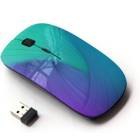 [ Optical 2.4G Wireless Mouse [ Swirl Blue Purple Teal Colorful Peacock ]
