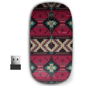 2.4G Ergonomic Portable USB Wireless Mouse for PC, Laptop, Computer, Notebook with Nano Receiver (Ethnic Native Southwest)