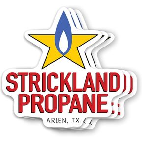 (3Pcs) King of Hill Strickland Propane Die Cut Vinyl Sticker 3 Inch for Water Bottle, Tumbler, Laptop, Hat, Phone Case