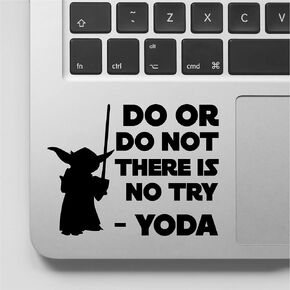 Valiant Collection - Do or Do not There is no Try Yoda Sticker – Vinyl Decal for Waterbottle – Indoor and Outdoor Use – Waterproof Sticker for Mac Book, Laptop and Pencil Box – Black VC-455