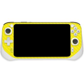 MightySkins Carbon Fiber Skin Compatible with Logitech G Cloud Gaming Handheld - Solid Yellow | Protective, Durable Textured Carbon Fiber Finish | Easy to Apply | Made in The USA