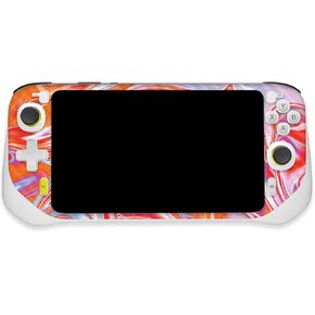 MightySkins Carbon Fiber Skin Compatible with Logitech G Cloud Gaming Handheld - Orange Swirl | Protective, Durable Textured Carbon Fiber Finish | Easy to Apply | Made in The USA