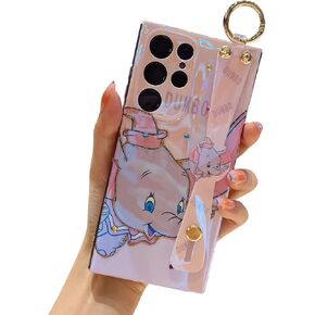 for Samsung Galaxy S22 Ultra Case 6.8" Sparkle Bling with Strap Stand Cute Pattern IMD Design Silicone Shockproof Protective Glitter Cases Cover for Girls and Women - Mermaid