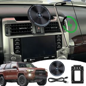 wincar for Toyota 4runner Phone Mount 15W Fast Wireless Charger for Magsafe 2024 4runner Phone Holder 2024 Toyota 4runner Accessories Custom Fit 4runner 2010-present Compatible for All Cell Phones