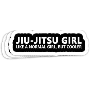 Jiu Jitsu Girl Funny Jiu Jitsu Girl Gift Decorations - 4x3 Vinyl Stickers, Laptop Decal, Water Bottle Sticker (Set of 3)