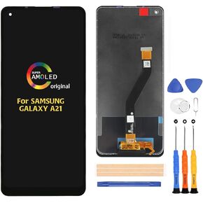 for Samsung Galaxy A21 A215 (Original) Screen Replacement Touch Screen Digitizer A215U A215U1 S215DL A215W 6.5 inch LCD Display Full Assembly Repair Kits,with Tools