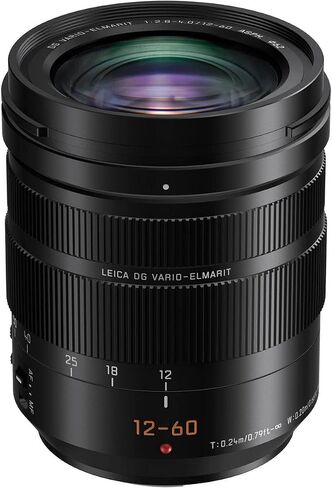 Panasonic LUMIX Professional 12-60mm Camera Lens, Leica DG Vario-ELMARIT, F2.8-4.0 ASPH, Power O.I.S, Mirrorless Micro Four Thirds (H-ES12060) Bundle with Filter Kit, PC Software, Wrap, Cleaning Kit in Saudi Arabia