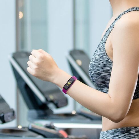 8 قطع من أحزمة الساعات المتوافقة مع سامسونج جالاكسي Fit2 SM-R220، أحزمة بديلة من السيليكون الناعم الرياضي متوافقة مع ساعة جالاكسي Fit2 باللون الأسود in Kuwait