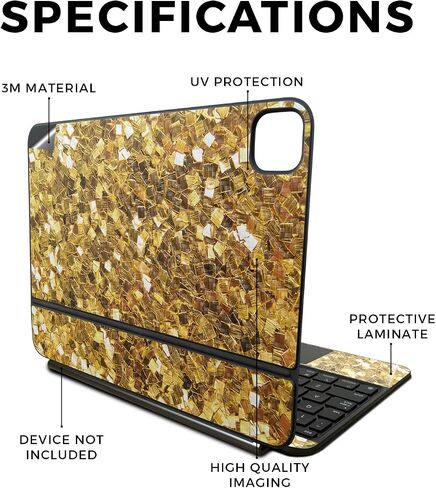 Skin Compatible with Apple Magic Keyboard for iPad Pro 11‑inch (M4) 2024 - Green Marble - Premium 3M Vinyl Protective Wrap Decal Cover - Easy to Apply | Crafted in The USA by MightySkins in Saudi Arabia