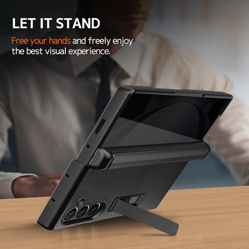 NINKI for Samsung Galaxy Z Fold 6 Case with Privacy Screen Protector,4 in 1 Magnetic Hinge Case for Samsung Z Fold 6 Case with Kickstand, Z Fold 6 Leather Case for Galaxy Z Fold 6 5G Phone Case Black in Kuwait