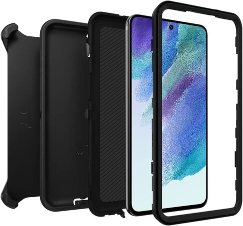 OtterBox Galaxy S21 FE 5G (Only) Defender Series Case - BLACK, rugged & durable, with port protection, includes holster clip kickstand in Saudi Arabia