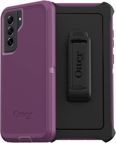 OtterBox Galaxy S21 FE 5G (Only) Defender Series Case - BLACK, rugged & durable, with port protection, includes holster clip kickstand in Saudi Arabia