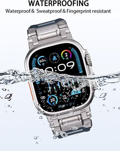 Armor Bands Compatible with Apple Watch Ultra 2/Ultra Band 49mm/45mm/44mm/42mm for Men, Sport Replacement Strap for iWatch SE2/SE/9/8/7/6/5/4/3/2/1 in Saudi Arabia