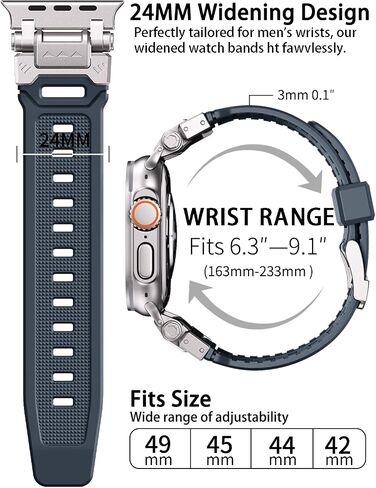 Armor Bands Compatible with Apple Watch Ultra 2/Ultra Band 49mm/45mm/44mm/42mm for Men, Sport Replacement Strap for iWatch SE2/SE/9/8/7/6/5/4/3/2/1 in Saudi Arabia
