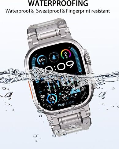 أحزمة Armor متوافقة مع Apple Watch Ultra 2/Ultra Band 49mm/45mm/44mm/42mm للرجال، حزام بديل رياضي لـ iWatch SE2/SE/9/8/7/6/5/4/3/2/1 in Saudi Arabia