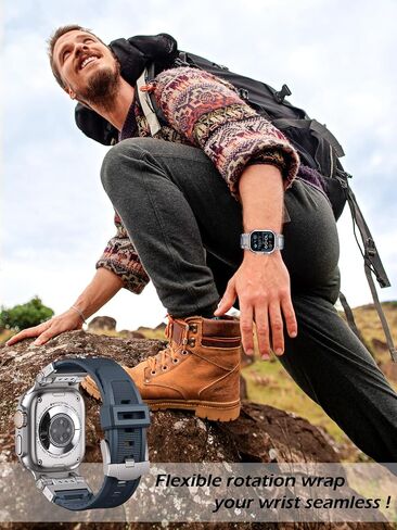 Armor Bands Compatible with Apple Watch Ultra 2/Ultra Band 49mm/45mm/44mm/42mm for Men, Sport Replacement Strap for iWatch SE2/SE/9/8/7/6/5/4/3/2/1 in Saudi Arabia
