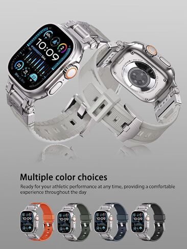 أحزمة Armor متوافقة مع Apple Watch Ultra 2/Ultra Band 49mm/45mm/44mm/42mm للرجال، حزام بديل رياضي لـ iWatch SE2/SE/9/8/7/6/5/4/3/2/1 in Saudi Arabia