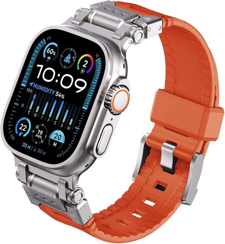 Armor Bands Compatible with Apple Watch Ultra 2/Ultra Band 49mm/45mm/44mm/42mm for Men, Sport Replacement Strap for iWatch SE2/SE/9/8/7/6/5/4/3/2/1 in Saudi Arabia