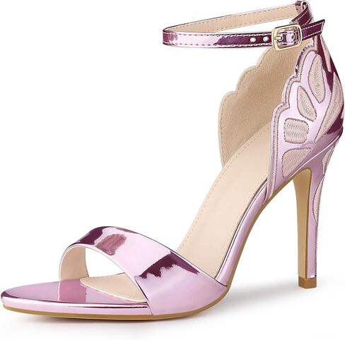 Allegra K Women's Butterfly Heels Metallic Stiletto Heel Sandals in Saudi Arabia