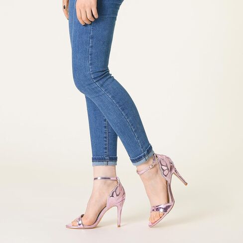 Allegra K Women's Butterfly Heels Metallic Stiletto Heel Sandals in Saudi Arabia