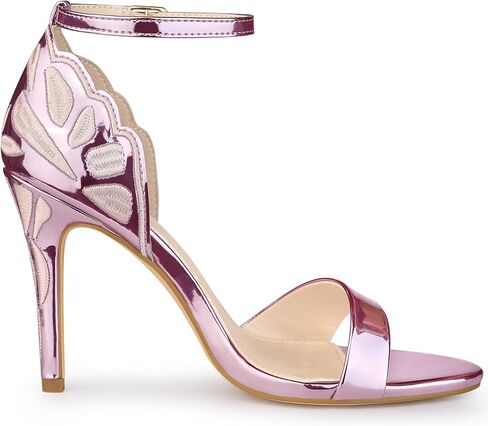 Allegra K Women's Butterfly Heels Metallic Stiletto Heel Sandals in Saudi Arabia