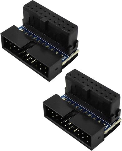 (2-Pack) COMeap USB 3.0 90 Degree Motherboard Adapter, USB 3.0 20 Pin Male to Female L Turn Right Angle Power Board for Desktop Motherboard Internal Header (Up Angled) in Saudi Arabia