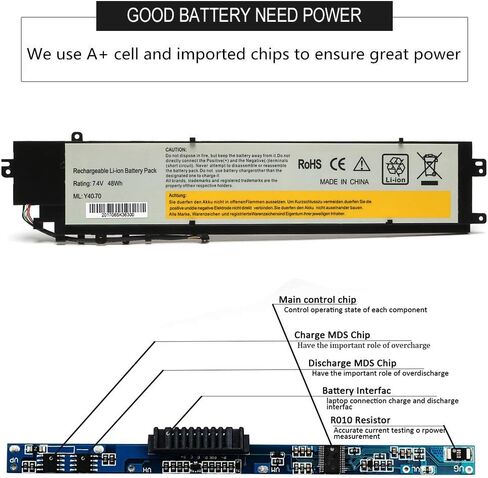 LQM® 7.4V 48Wh بطارية الكمبيوتر المحمول L13M4P01 الجديدة لجهاز Lenovo Erazer Y40-70AT-IFI L13L4P01 L13C4P01 in Kuwait
