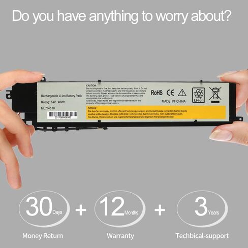 LQM® 7.4V 48Wh بطارية الكمبيوتر المحمول L13M4P01 الجديدة لجهاز Lenovo Erazer Y40-70AT-IFI L13L4P01 L13C4P01 in Kuwait