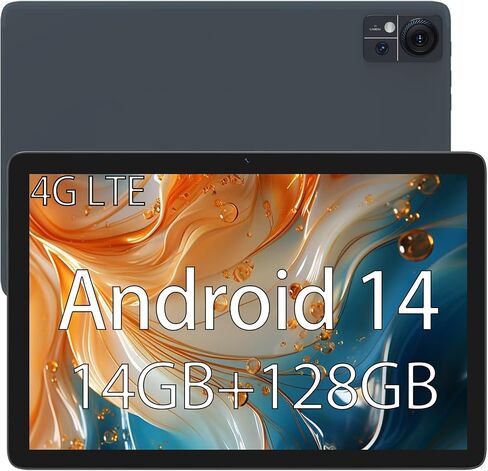 2024 Android 14 Tablet, 10.1 inch 4G Cellular Tablets with Dual Sim Slot, 14GB RAM(8+6 Virtual)+128GB ROM 1TB Expand, Octa-Core, 8+13MP Dual Camera,1280x800 Incell Screen, 5G WIFI, 7000mAh Battery in Saudi Arabia