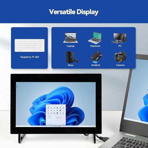 شاشة تعمل باللمس مقاس 10.1 بوصة من SunFounder لشاشة Raspberry Pi، شاشة HD 1024×600، مكبرات صوت مدمجة مزدوجة، مدخل HDMI، متوافقة مع Raspberry Pi 4B 3B+، LattePanda، لوحة كمبيوتر Libre in Kuwait