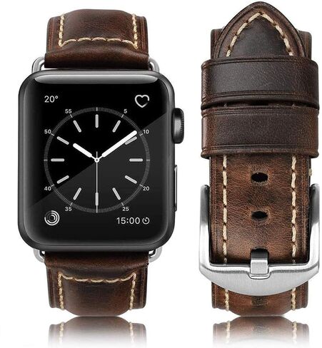 متوافق مع Apple Watch Ultra Band 42 مم 44 مم 45 مم 49 مم للرجال، حزام بديل من الجلد المحبب العلوي iWatch Series 8/7/ 6/5/ 4/3/ 2/1، SE، فائق in Saudi Arabia