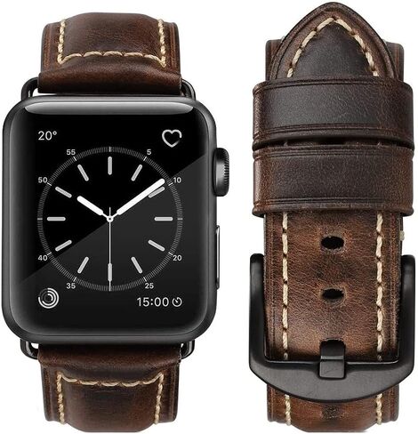 متوافق مع Apple Watch Ultra Band 42 مم 44 مم 45 مم 49 مم للرجال، حزام بديل من الجلد المحبب العلوي iWatch Series 8/7/ 6/5/ 4/3/ 2/1، SE، فائق in Saudi Arabia