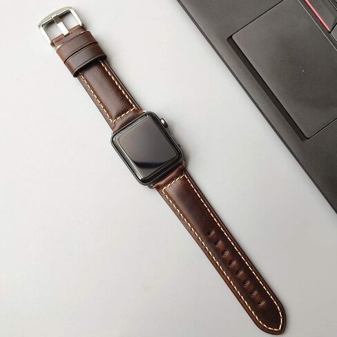 متوافق مع Apple Watch Ultra Band 42 مم 44 مم 45 مم 49 مم للرجال، حزام بديل من الجلد المحبب العلوي iWatch Series 8/7/ 6/5/ 4/3/ 2/1، SE، فائق in Saudi Arabia