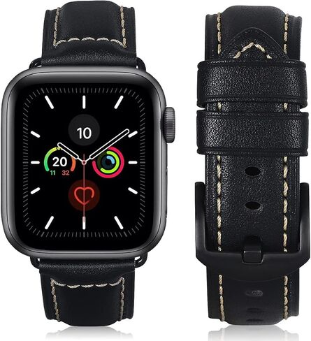 متوافق مع Apple Watch Ultra Band 42 مم 44 مم 45 مم 49 مم للرجال، حزام بديل من الجلد المحبب العلوي iWatch Series 8/7/ 6/5/ 4/3/ 2/1، SE، فائق in Saudi Arabia