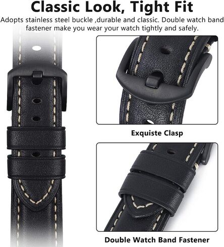 متوافق مع Apple Watch Ultra Band 42 مم 44 مم 45 مم 49 مم للرجال، حزام بديل من الجلد المحبب العلوي iWatch Series 8/7/ 6/5/ 4/3/ 2/1، SE، فائق in Saudi Arabia