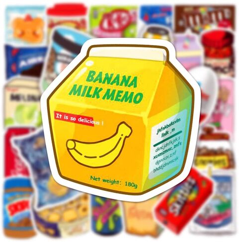 ملصق لطيف لزجاجة مياه للطعام 100 قطعة من ملصقات الموضة الجمالية للكمبيوتر المحمول والثلاجة والجيتار ولوح التزلج الفينيل ملصق مضاد للماء مناسب للأطفال والفتيات والأولاد والمراهقين والبالغين in Kuwait