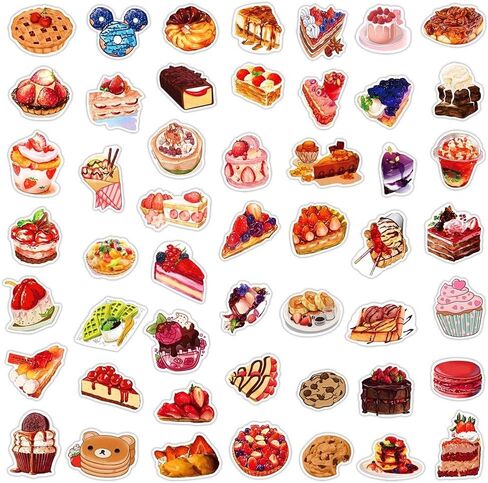 ملصق لطيف لزجاجة مياه للطعام 100 قطعة من ملصقات الموضة الجمالية للكمبيوتر المحمول والثلاجة والجيتار ولوح التزلج الفينيل ملصق مضاد للماء مناسب للأطفال والفتيات والأولاد والمراهقين والبالغين in Kuwait