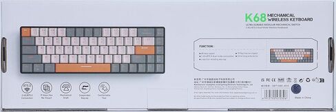 لوحة مفاتيح ميكانيكية لاسلكية MAGIC-REFINER RK68، لوحة مفاتيح ألعاب بنسبة 60%، Apex Pro Mini 2.4 جيجا هرتز/بلوتوث 5.0 وضع مزدوج 2 في 1 جهاز استقبال 68 مفتاح لوحة مفاتيح خطية قابلة للتبديل السريع للكمبيوتر الشخصي/MAC in Kuwait