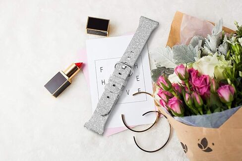 Genuine Leather Band Compatible for Apple Watch 41mm 38mm 40mm, Shiny Glitter Matte Slim Thin Leather Strap Compatible with iWatch Series 9 8 7 6 5 4 3 2 1 SE Sport Edition Women in Kuwait