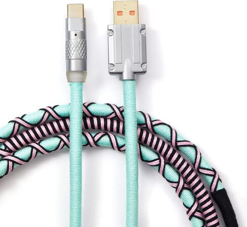 كابل لوحة مفاتيح USB C، كابل لوحة مفاتيح بنمط Boho بطول 4.92 قدم للوحة المفاتيح الميكانيكية (برتقالي) in Saudi Arabia